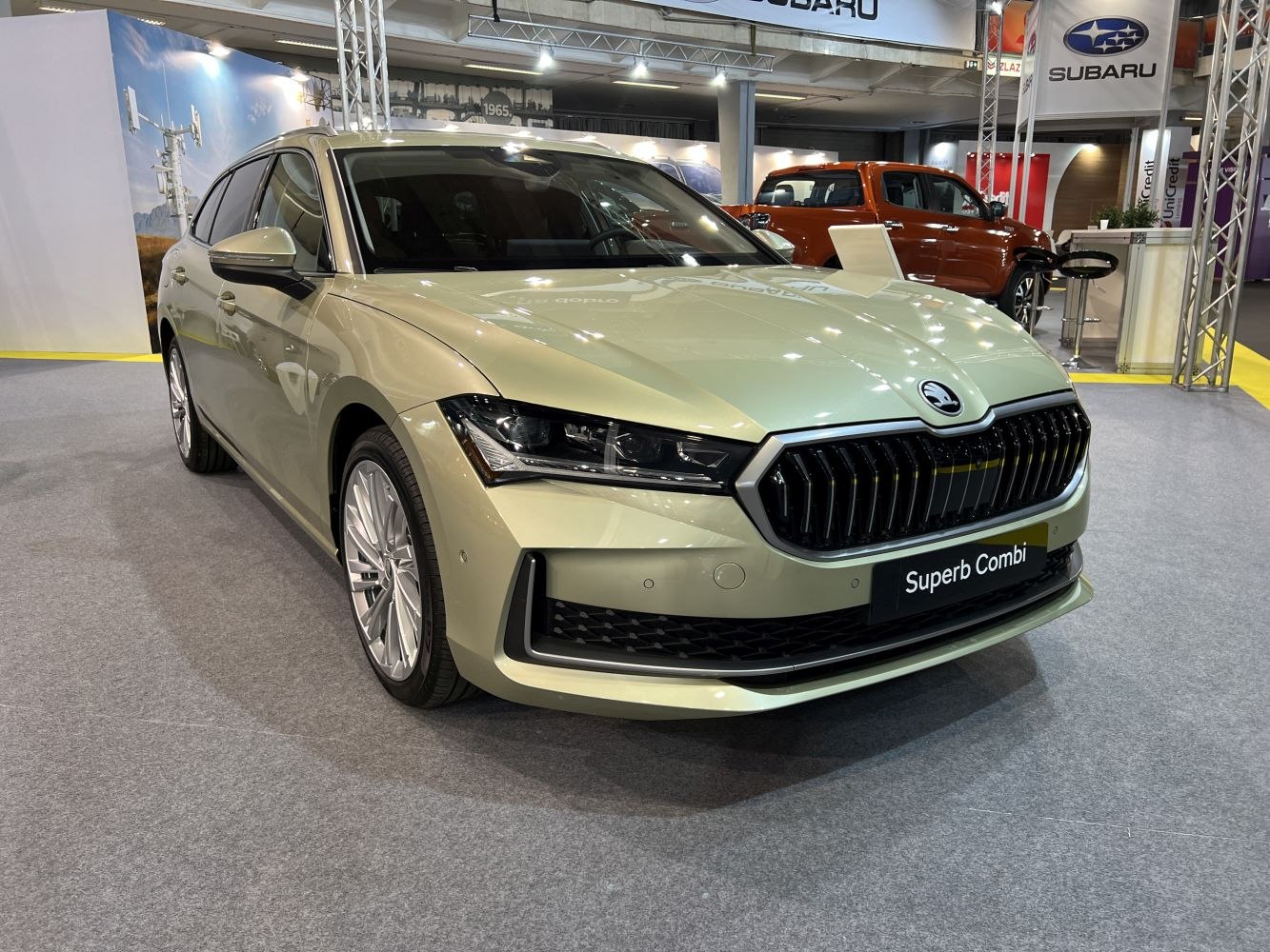 Front view with bold grille and LED headlights