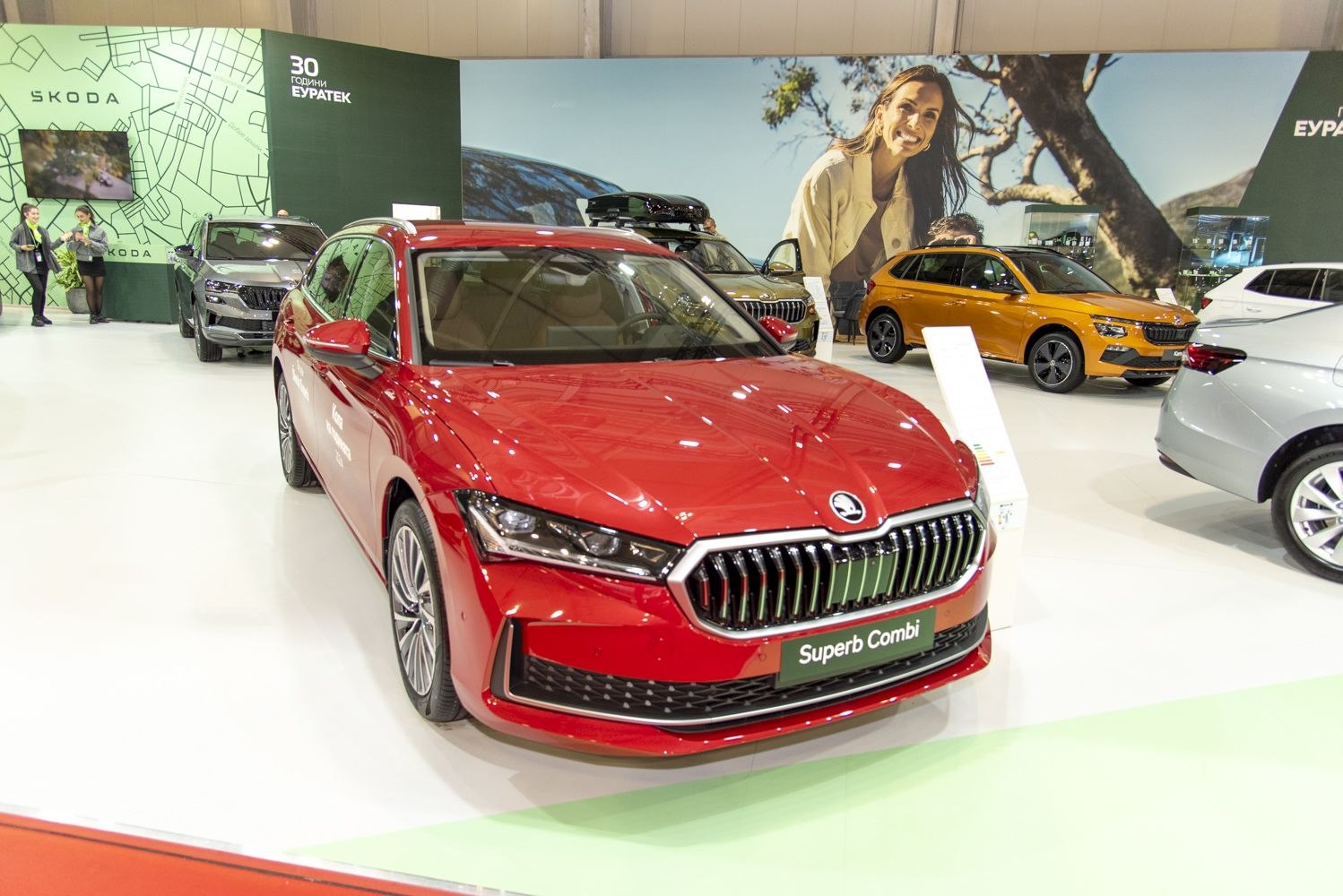 Front view with distinctive grille and headlights