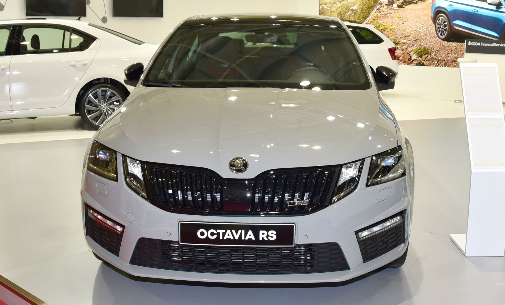 Front view of sporty facelifted grille and headlights