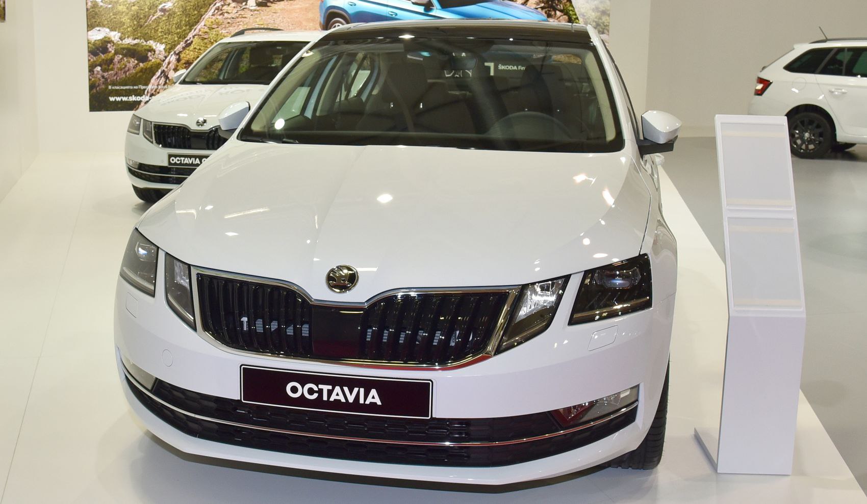 Front view with distinctive grille and modern headlights