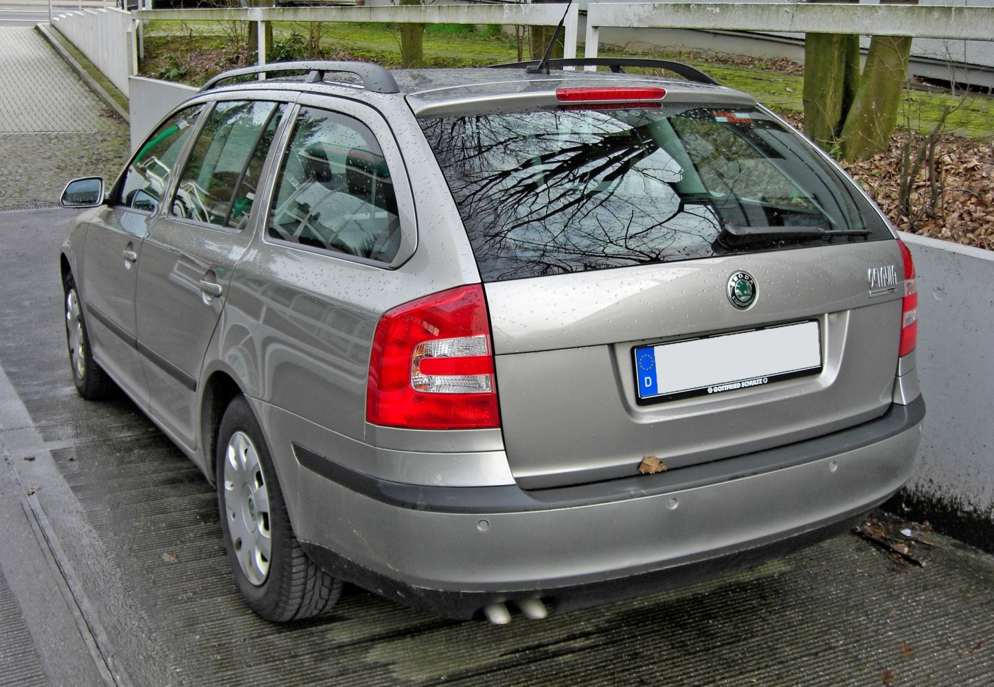 Rear view with roof rails and taillights