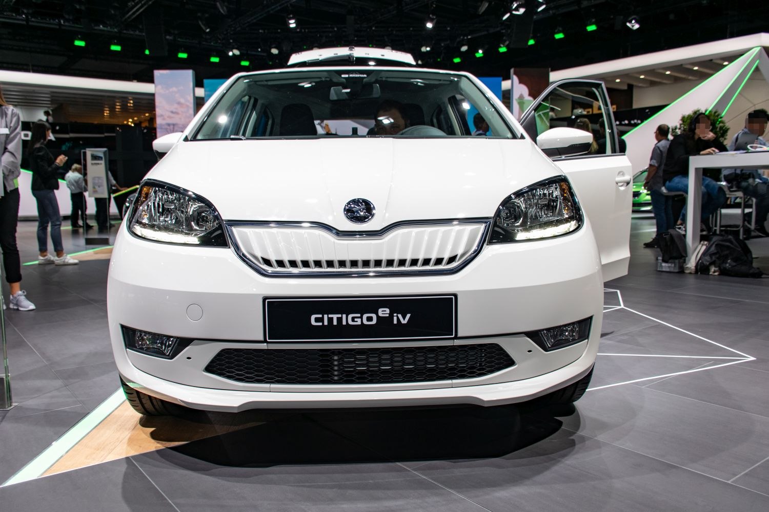 Front view with distinct grille and LED headlights