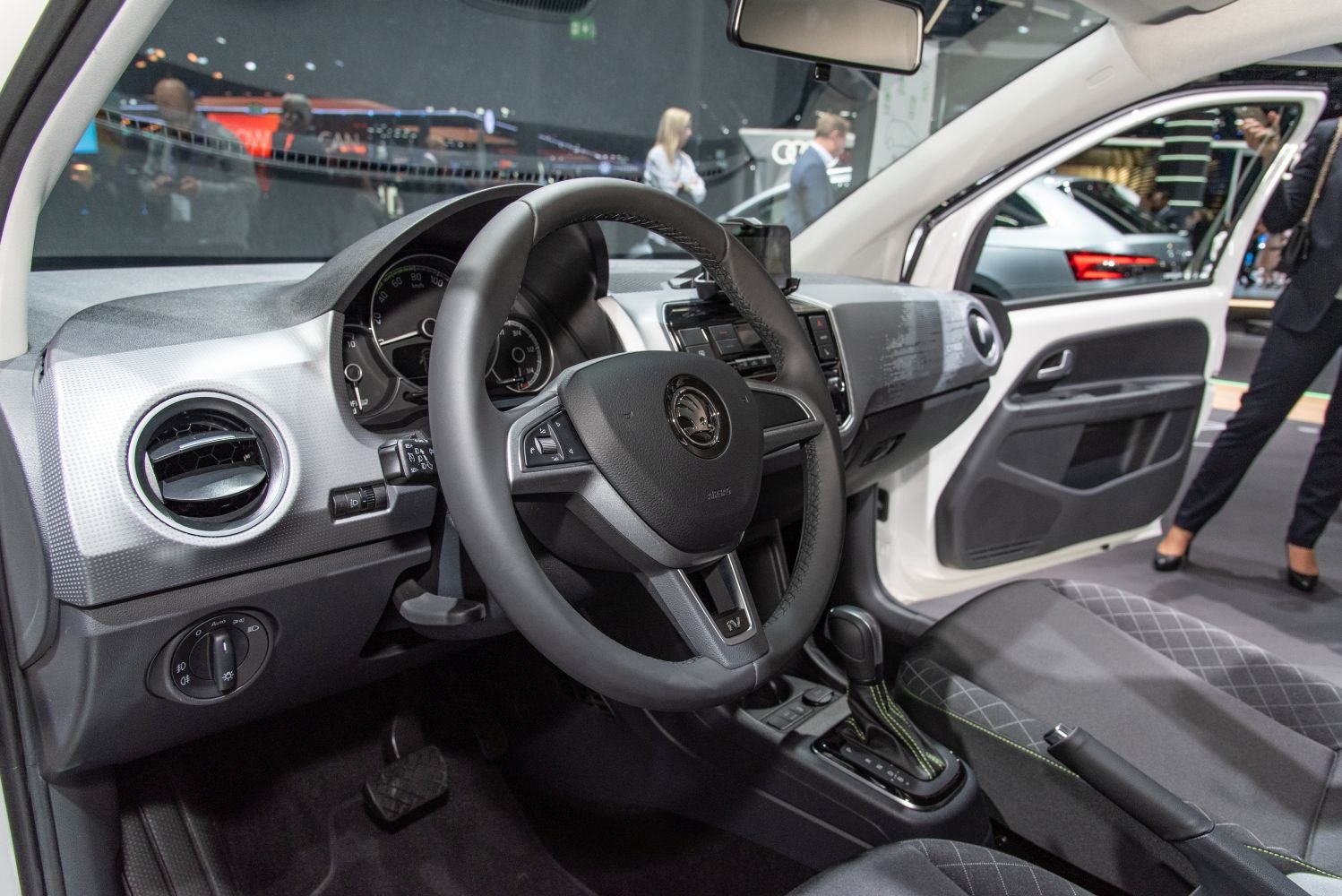 Modern steering wheel and dashboard with control features