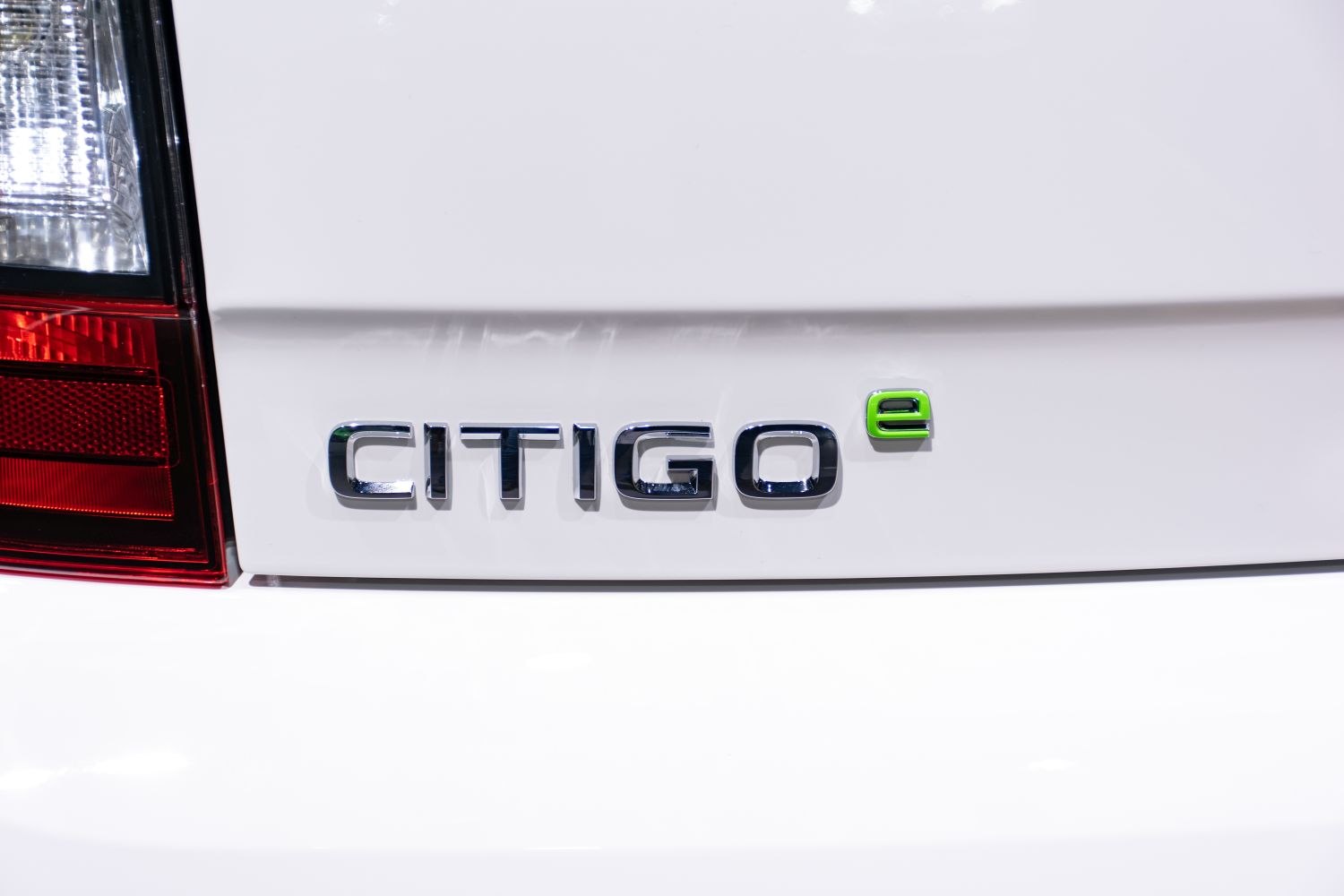 Close-up of car rear badge and taillight detail