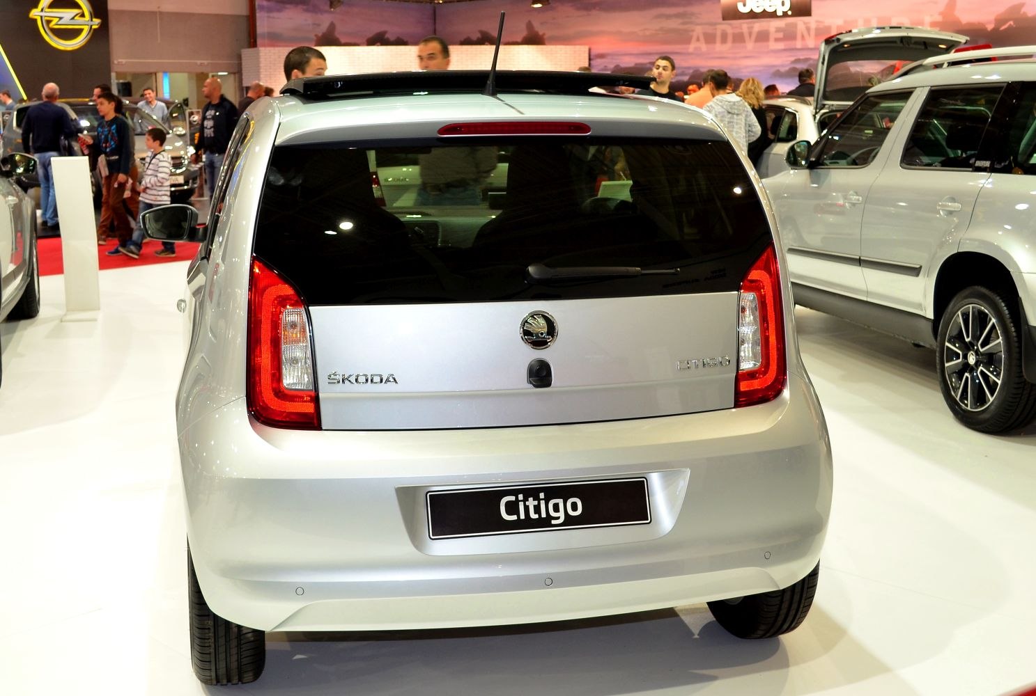 Compact 3-door hatchback rear with distinct tail lights