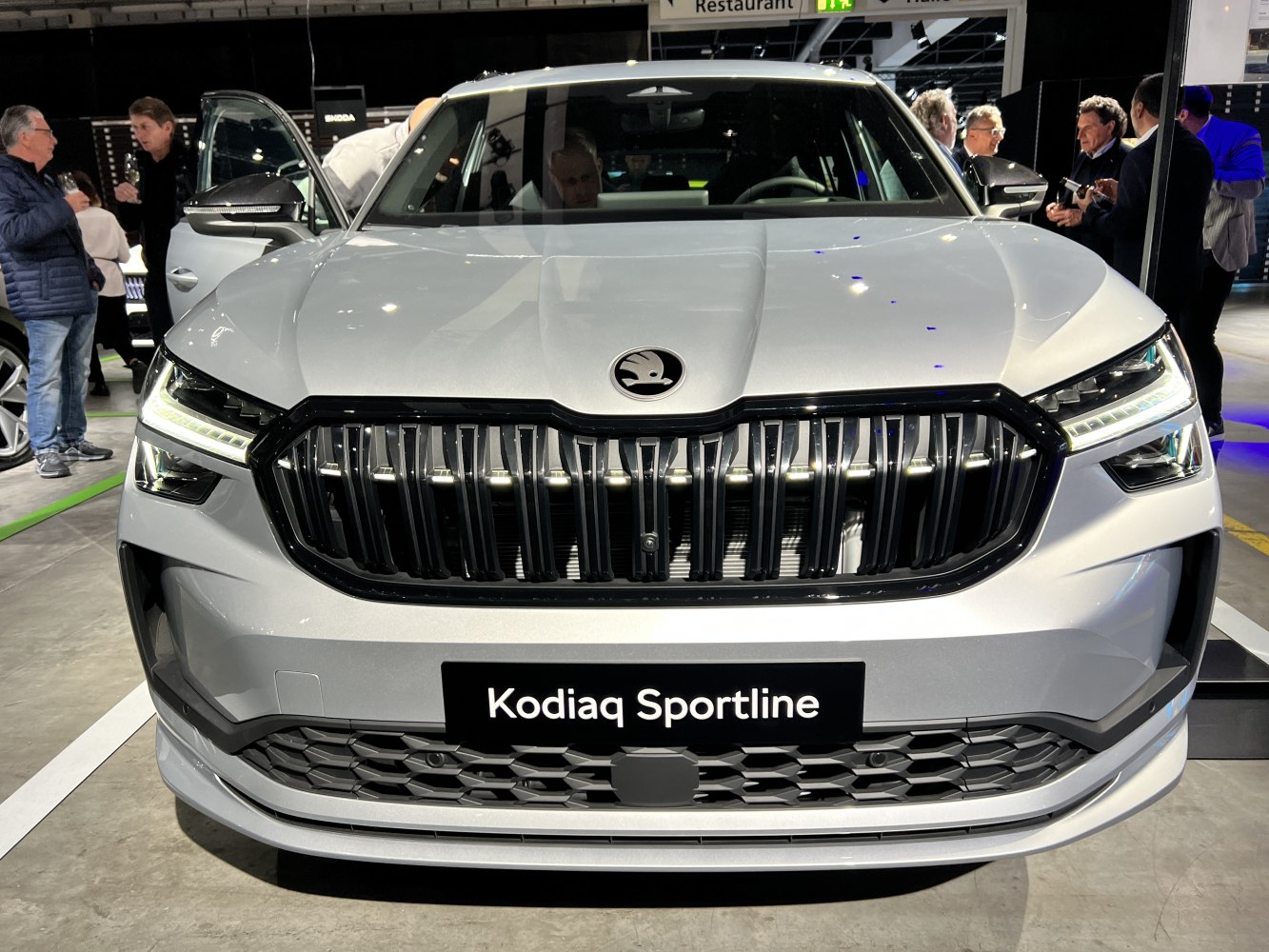Front grille and LED headlights of a modern SUV