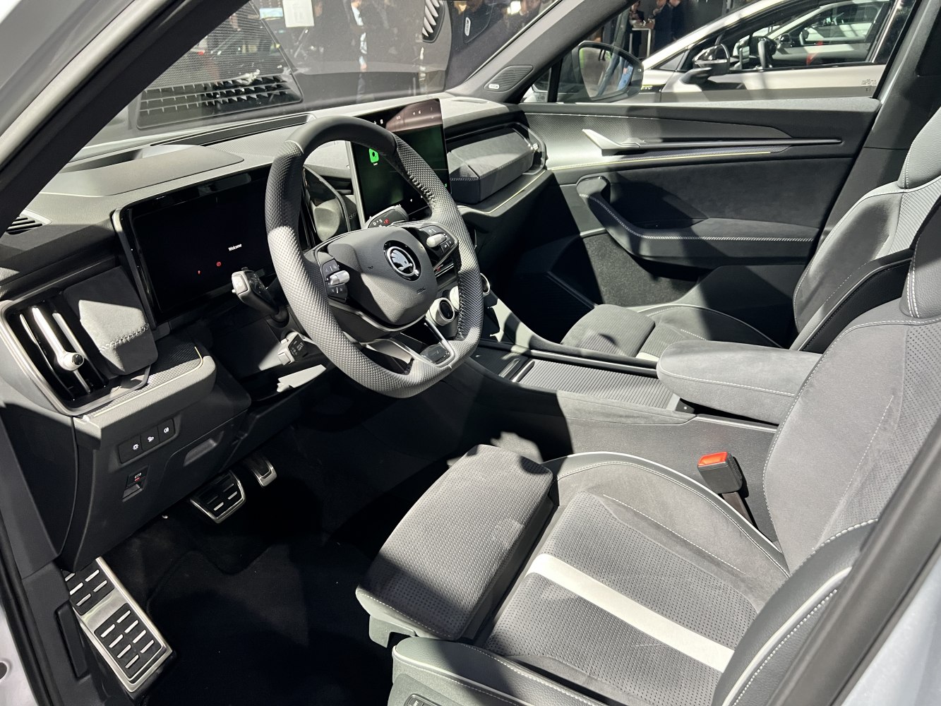 Digital cockpit and modern interior design with touchscreen and premium seats