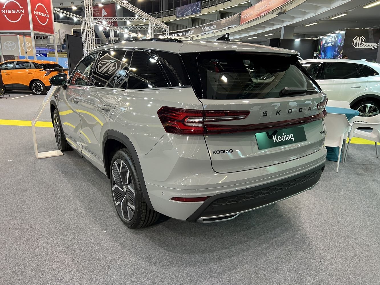 Rear view of SUV with LED taillights and alloy wheels