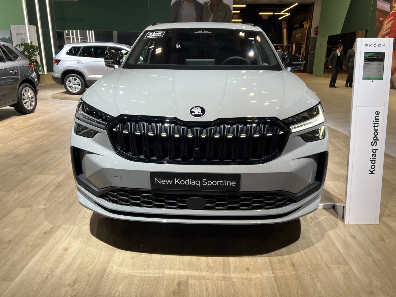 Front grille and LED headlights of a modern SUV