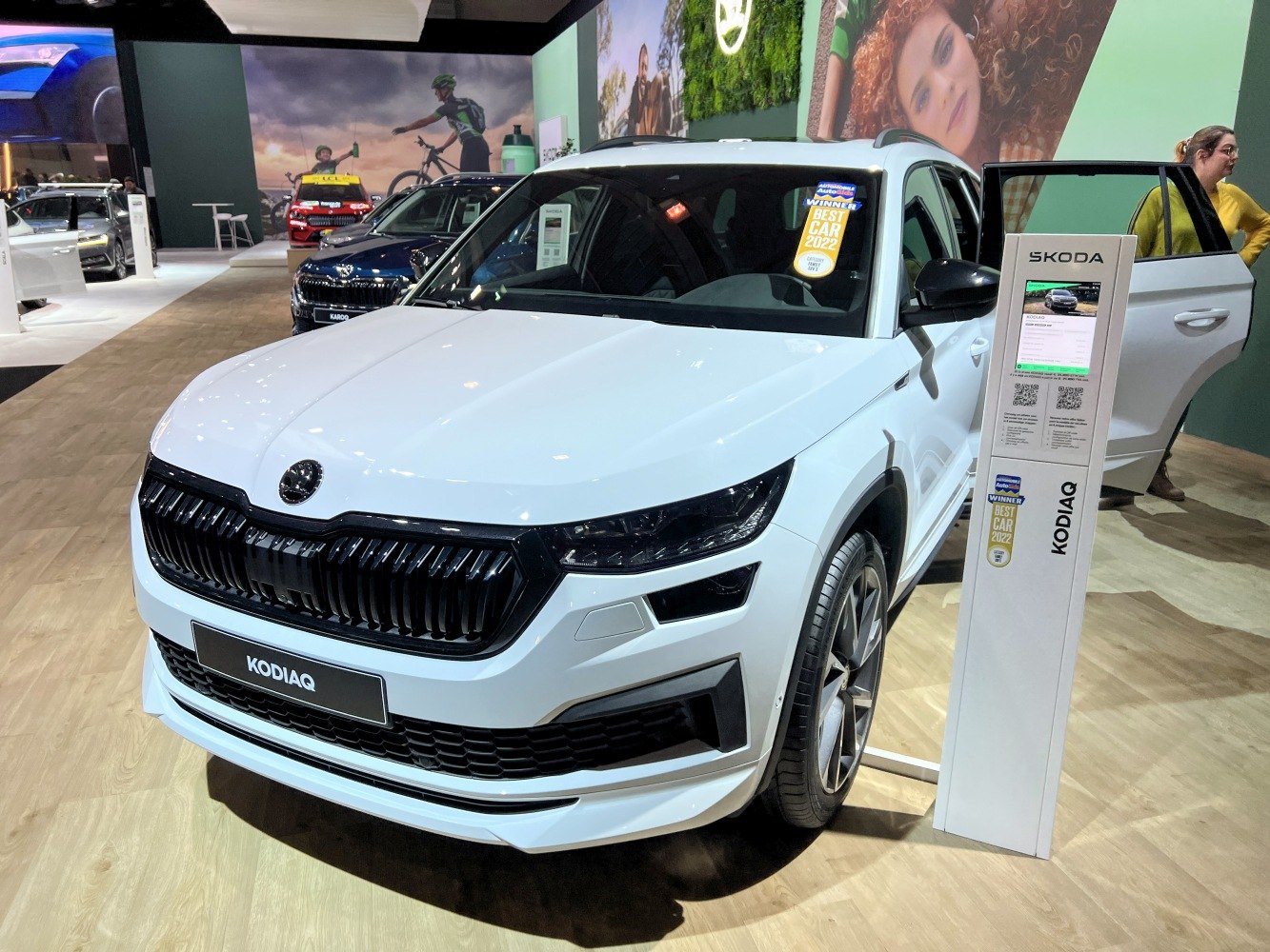 Front view with black vertical grille and LED headlights