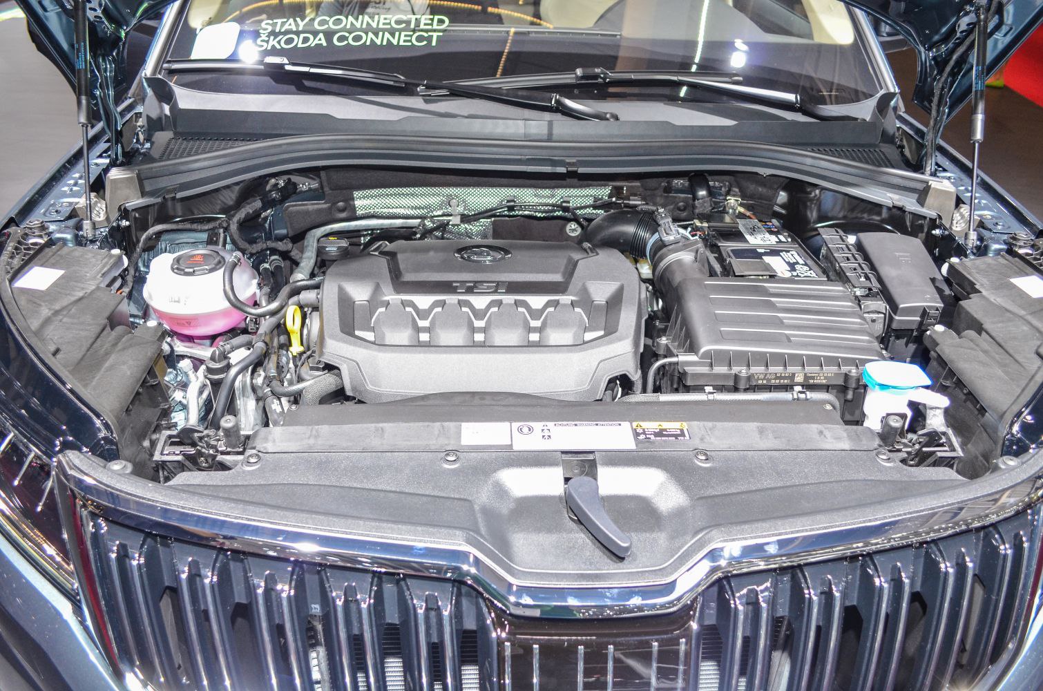 TSI turbocharged engine bay with organized components and clean layout