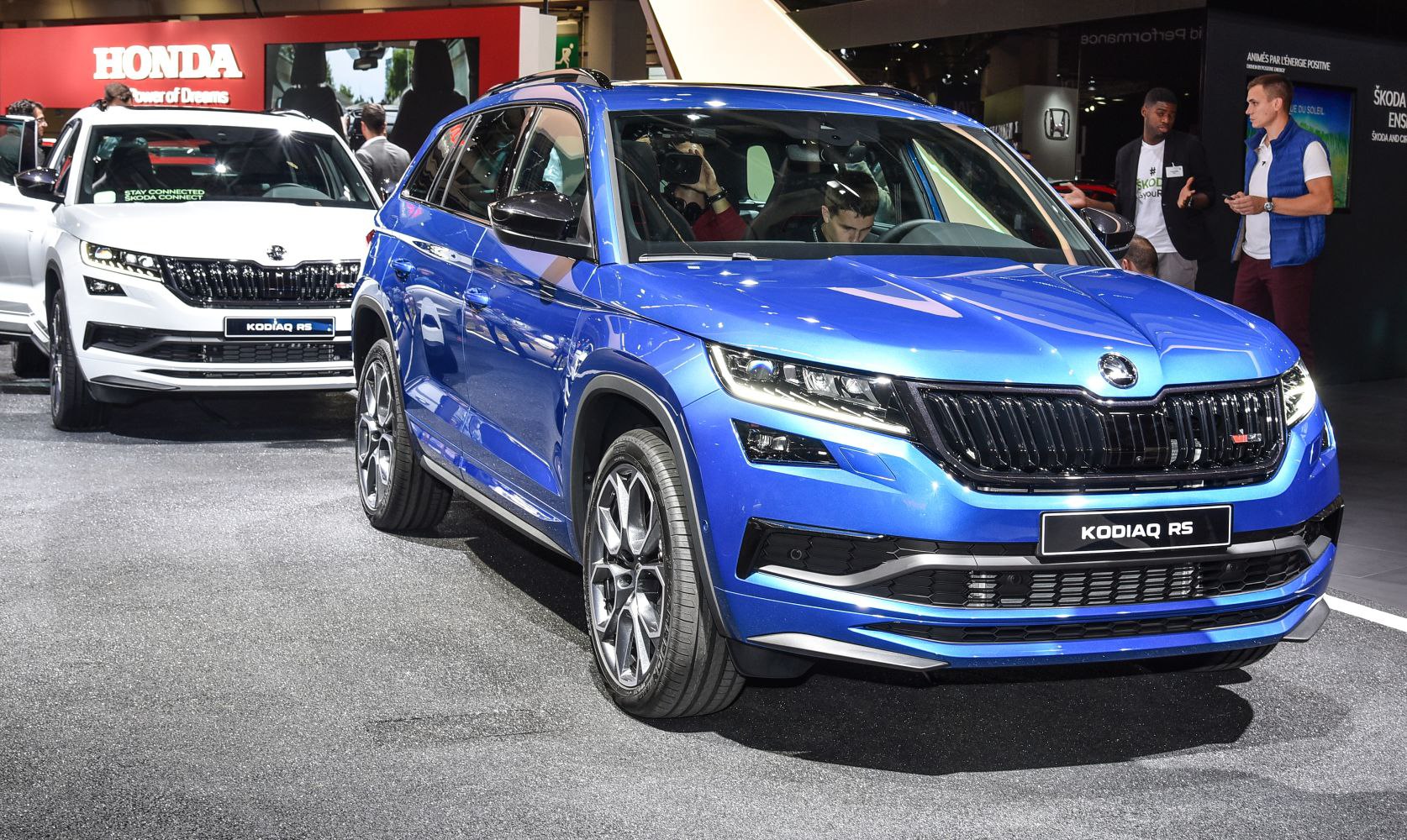 Front grille and LED headlights close-up on SUV