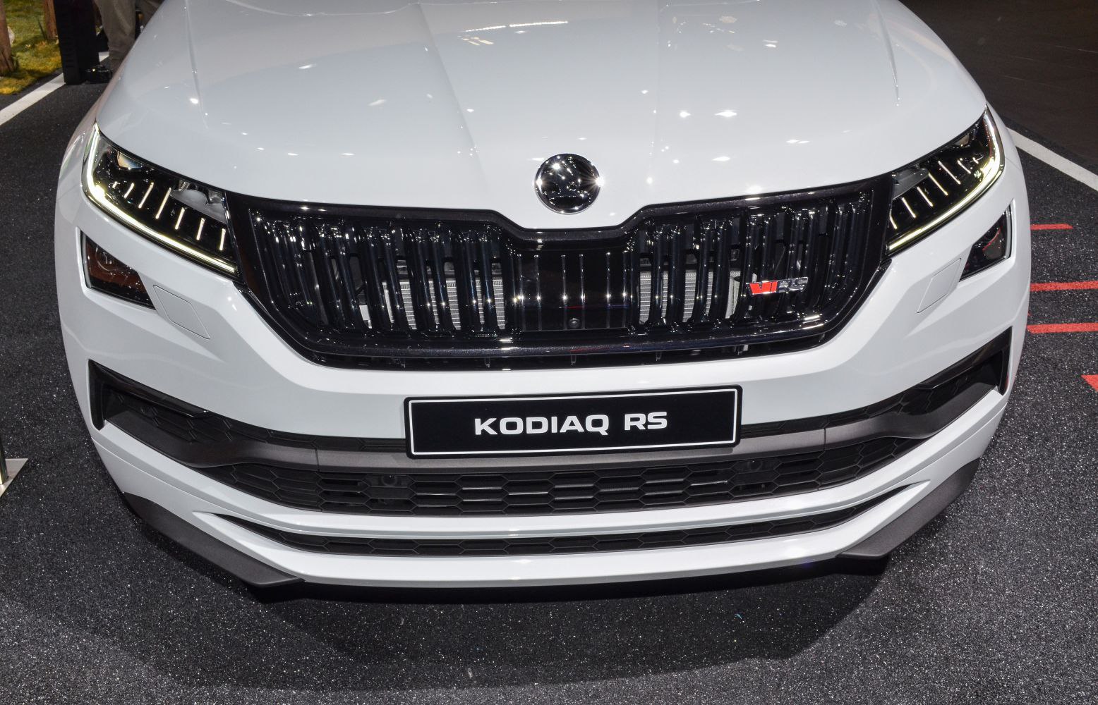 Front grille and LED headlights close-up of a modern SUV