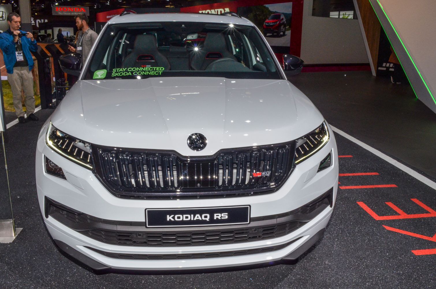 Front view with black grille and LED headlights