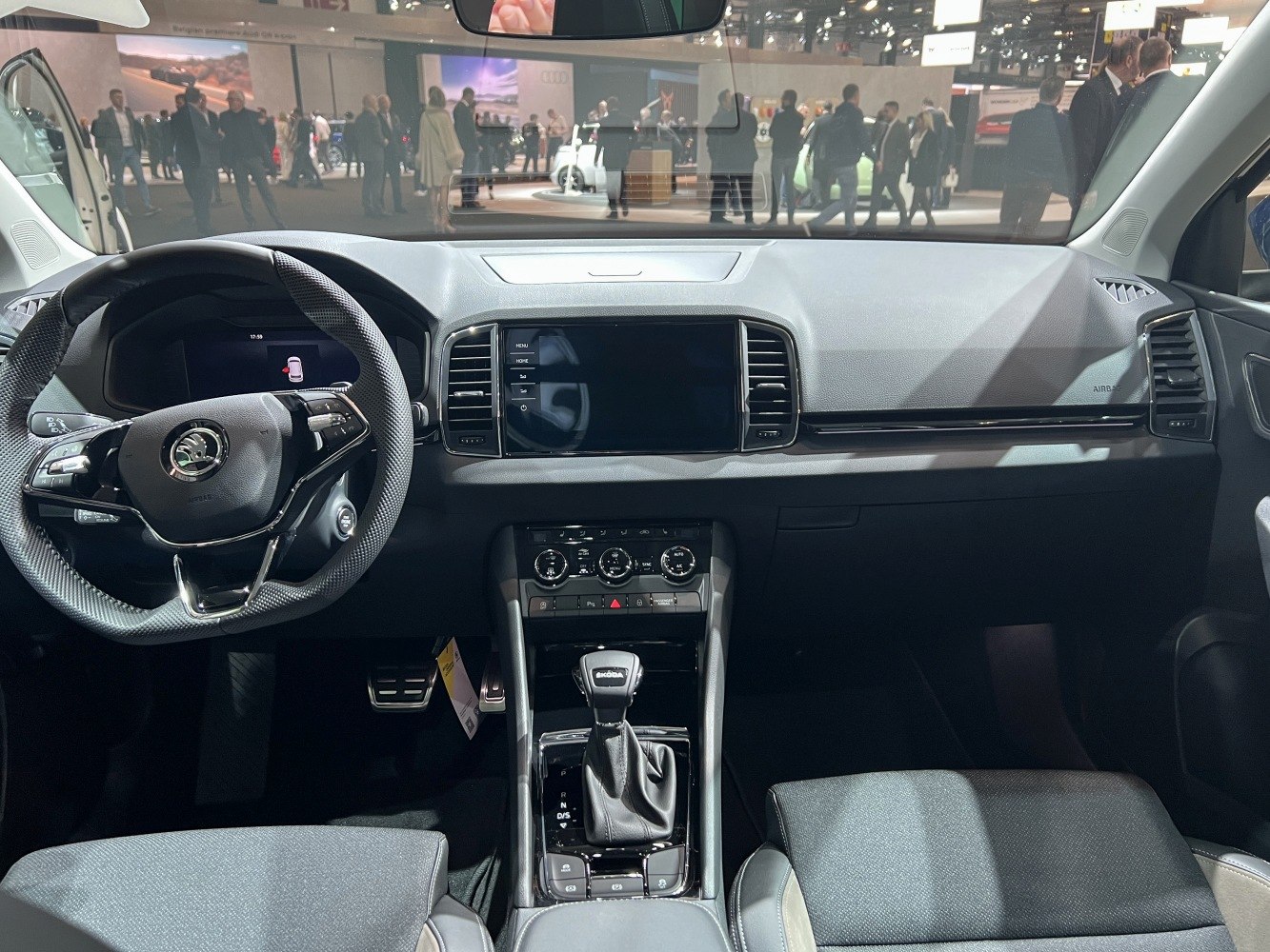 Modern dashboard and multifunction steering wheel with digital display