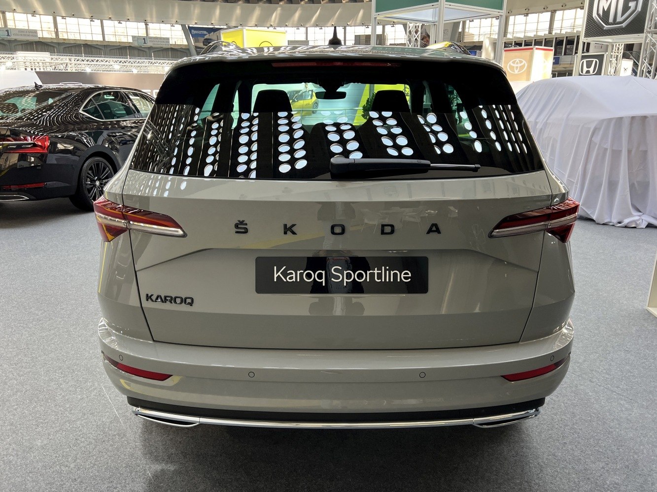 Rear view of SUV with distinct taillights and badge lettering