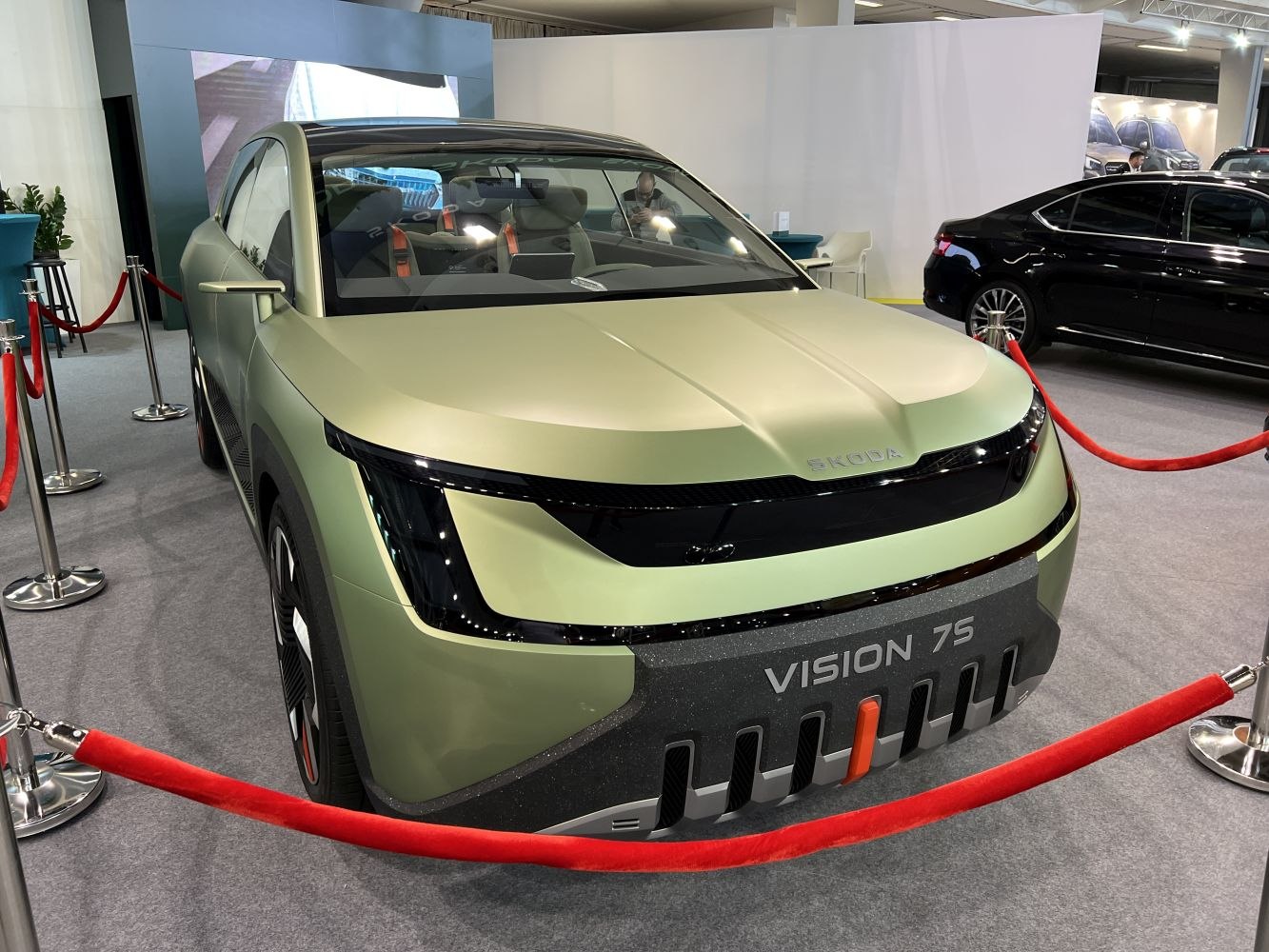 Futuristic front fascia with LED lights and spacious interior with panoramic roof