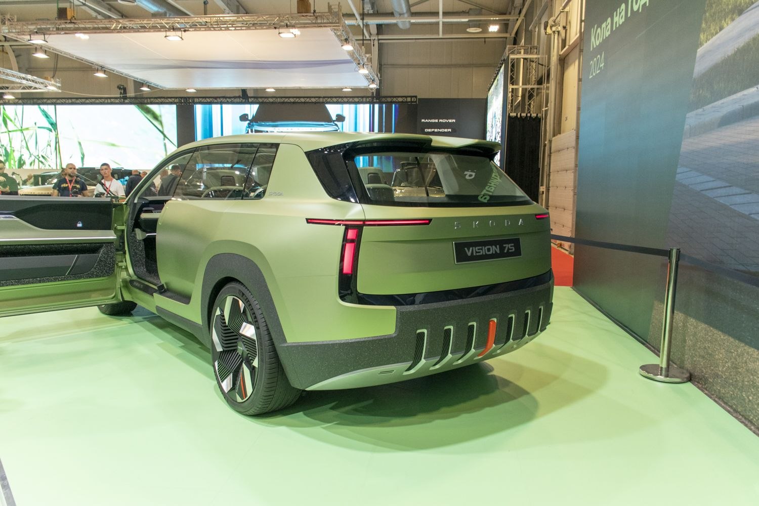 Rear view of SUV concept with vertical taillights and futuristic design