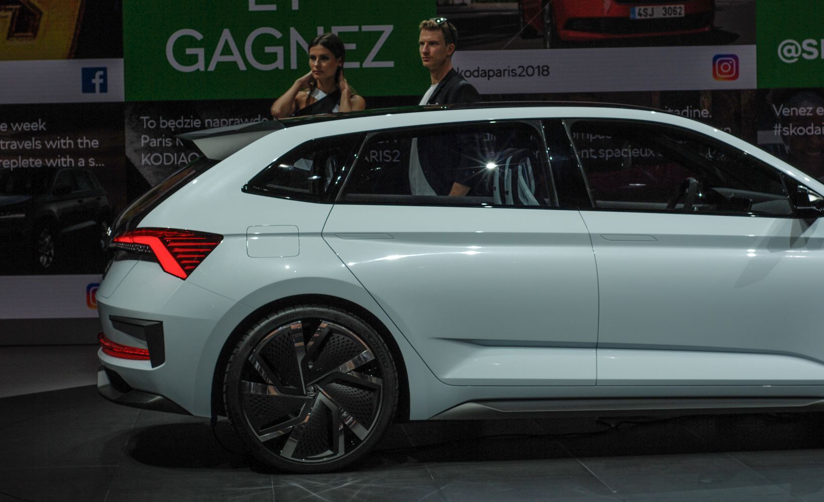 Rear side view with LED taillights and distinctive alloy wheels