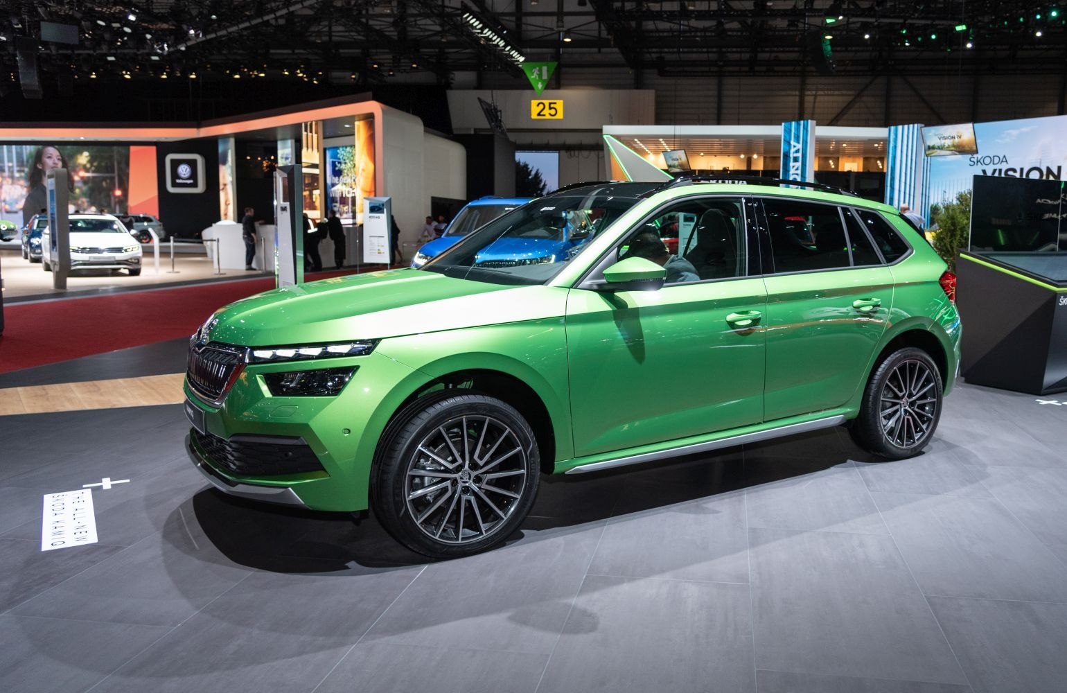 Green compact SUV with LED headlights and alloy wheels