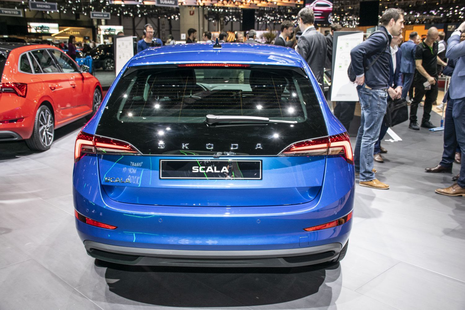 Rear hatchback view with sleek tail lights and rear window wiper