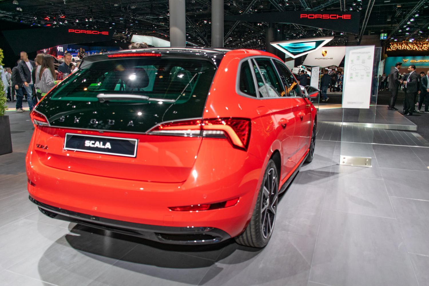 Rear view of hatchback with distinctive LED taillights