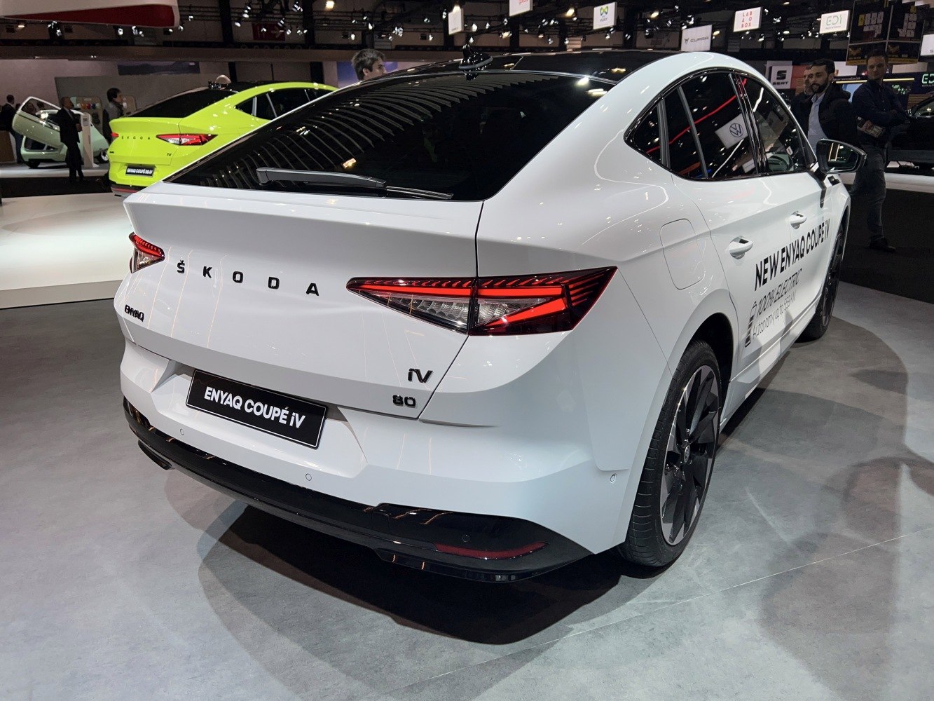 Rear view with LED tail lights and sleek hatchback design