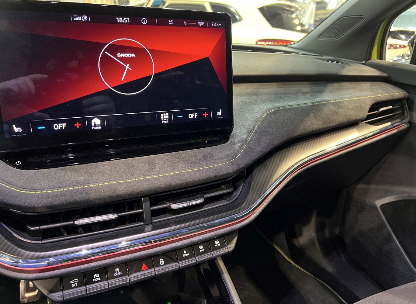 Digital dashboard and climate control system in car interior