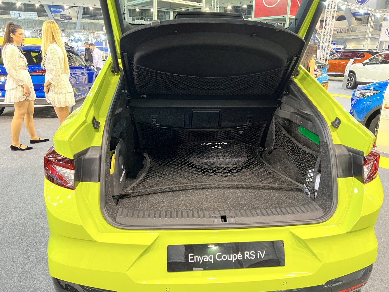 Open rear trunk with cargo nets and spacious storage