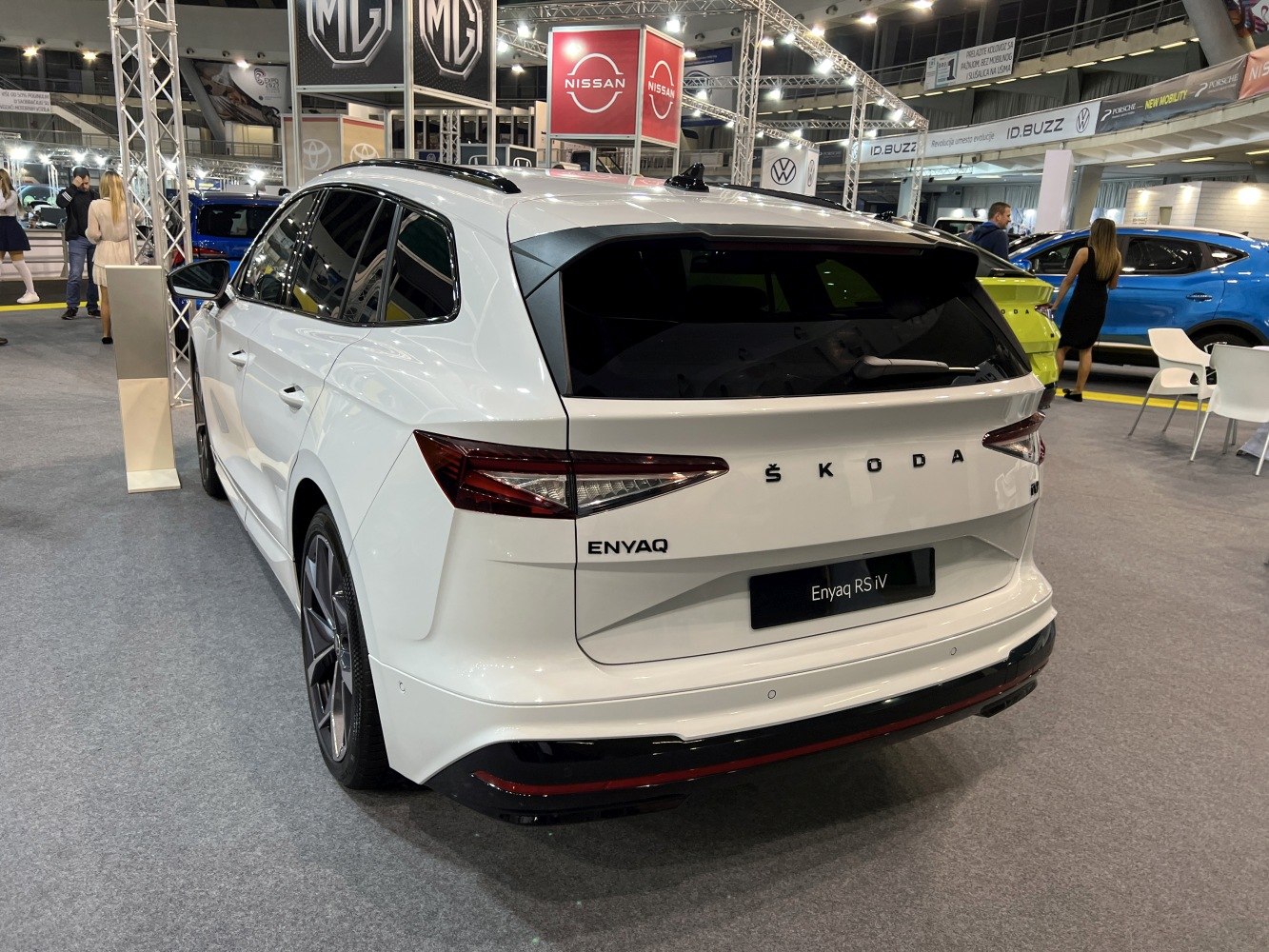 Sporty white SUV rear with sleek taillights and black trim