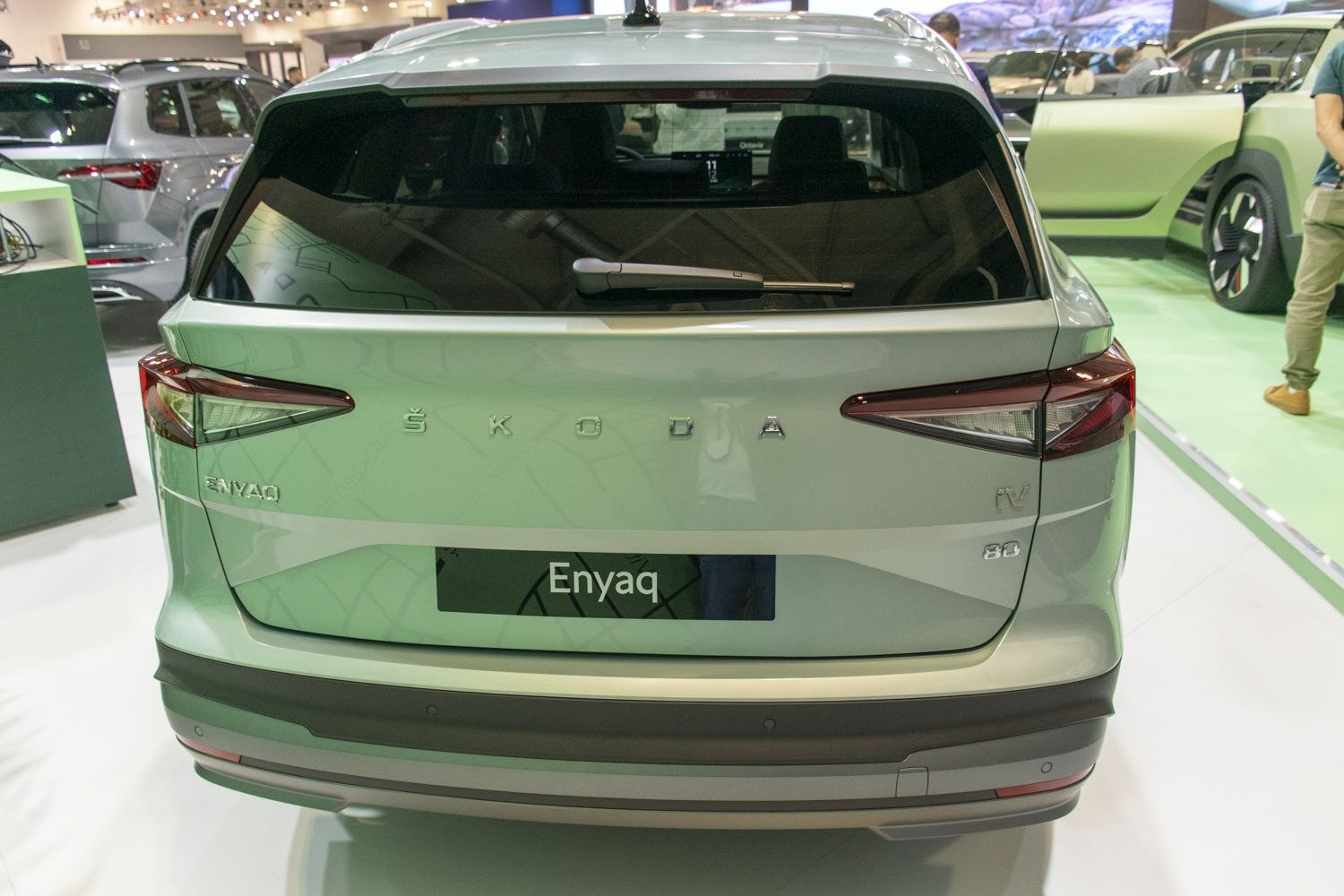 Rear view showing taillights, rear windshield, and wiper.