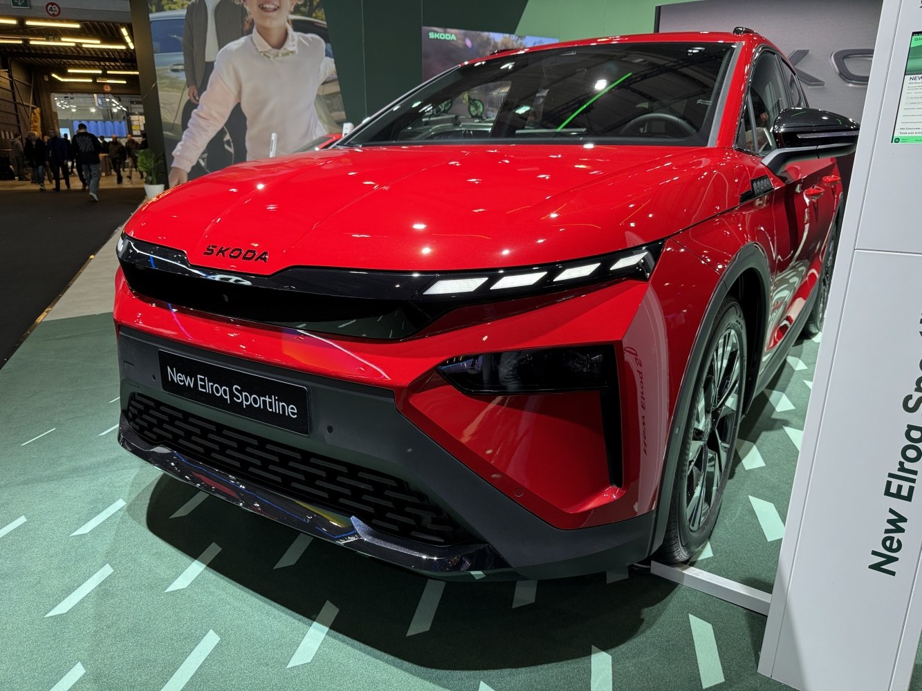 Front view with sharp LED daytime running lights and sporty design.