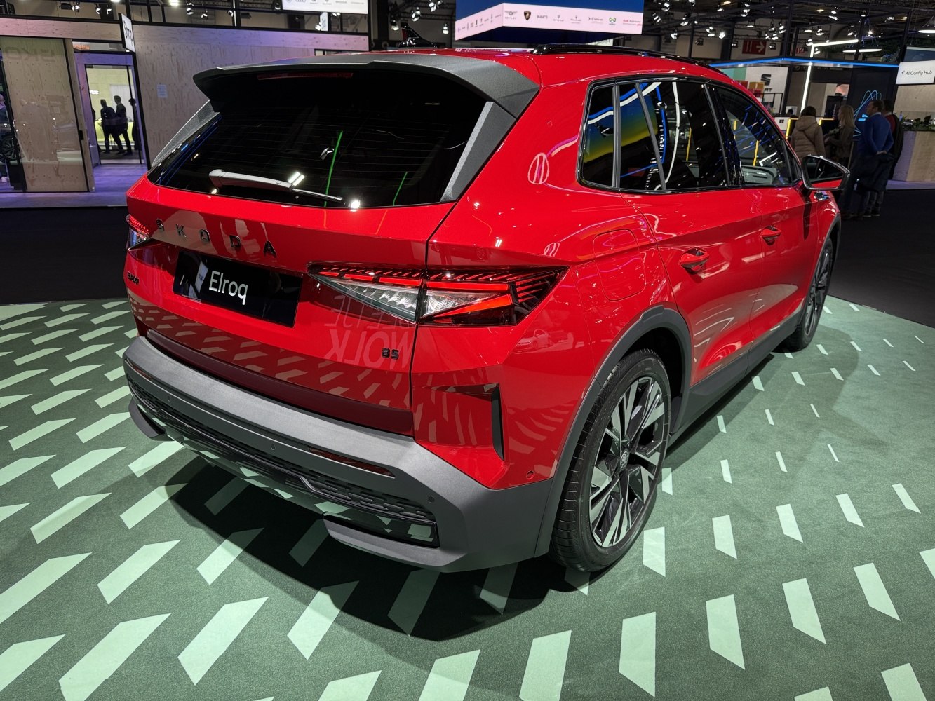 Rear view of a modern compact SUV with distinctive tail lights and rugged bumper