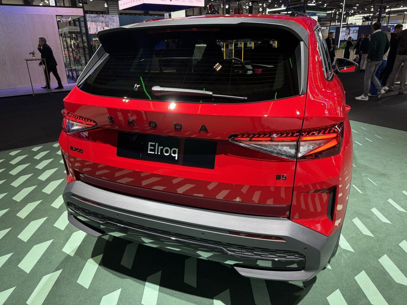 Rear view with LED tail lights and rear hatch design