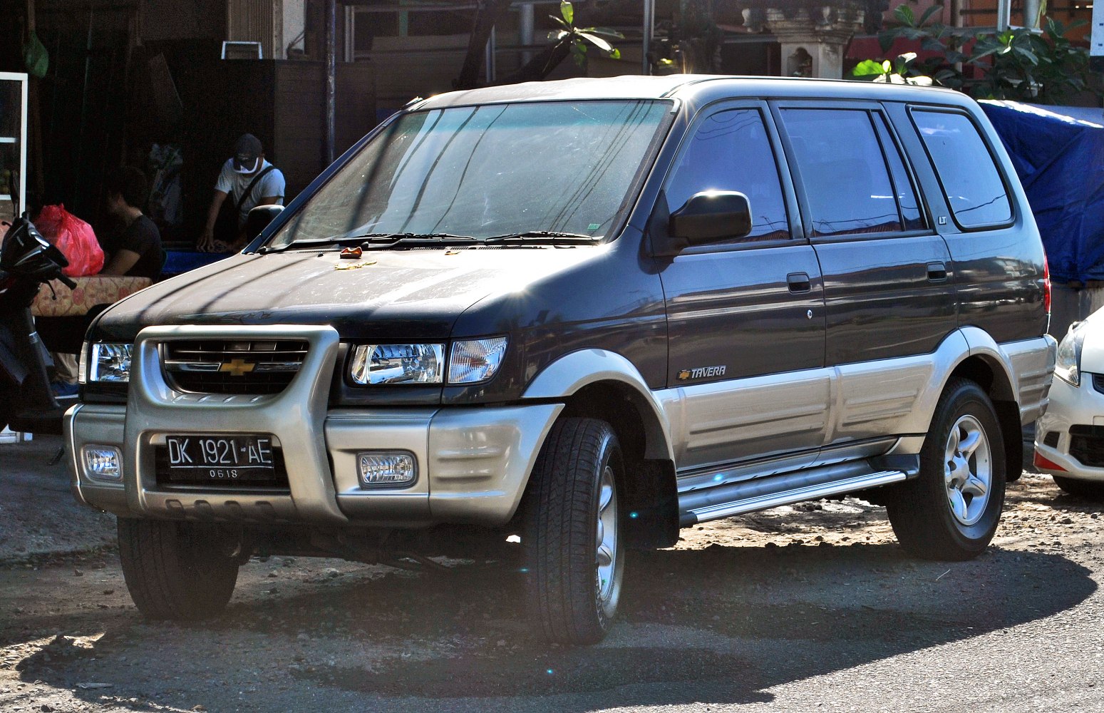 SUV with front bull bar, side steps, silver lower cladding, tinted windows.