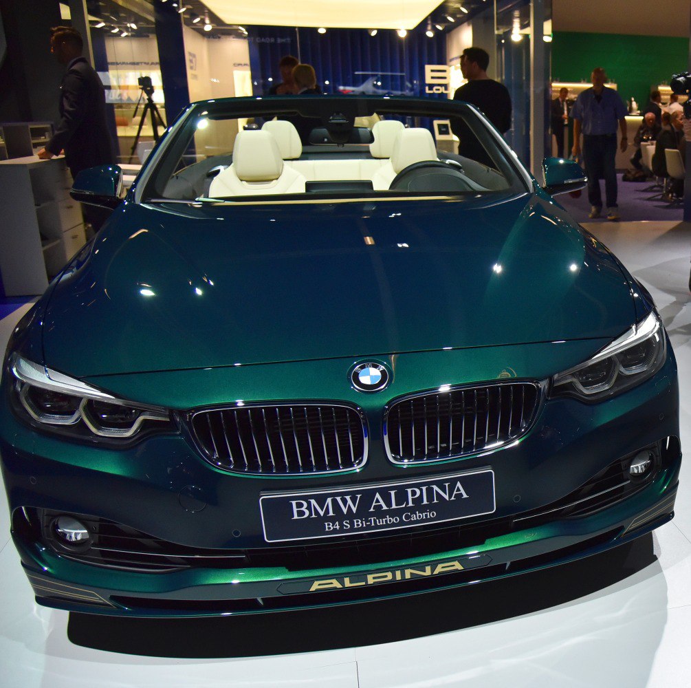 Front view with headlights and white leather seats