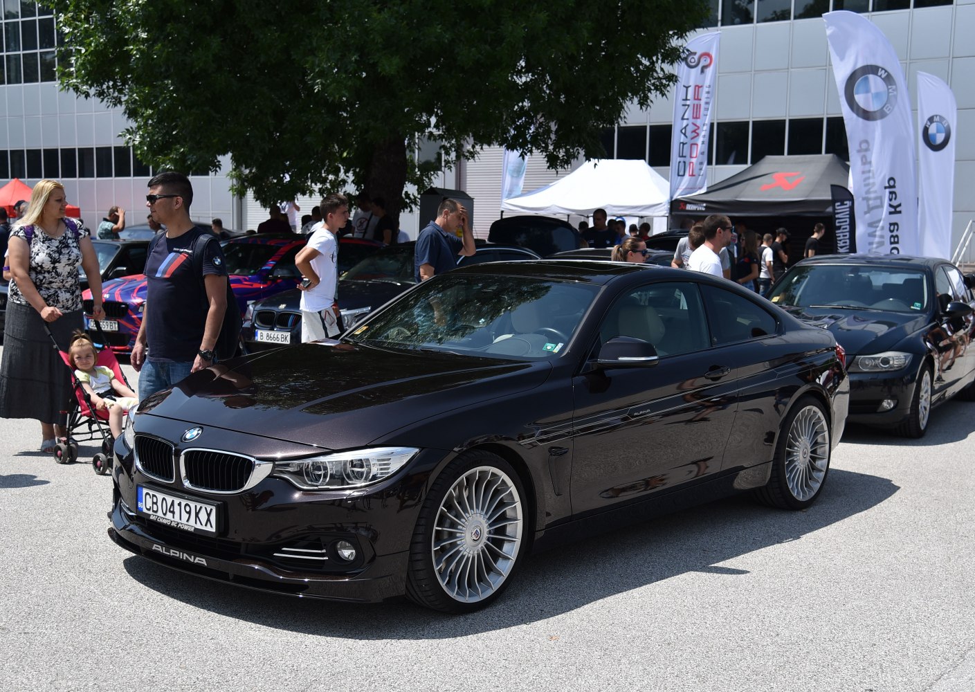 Alpina B4 with multi-spoke wheels and front splitter