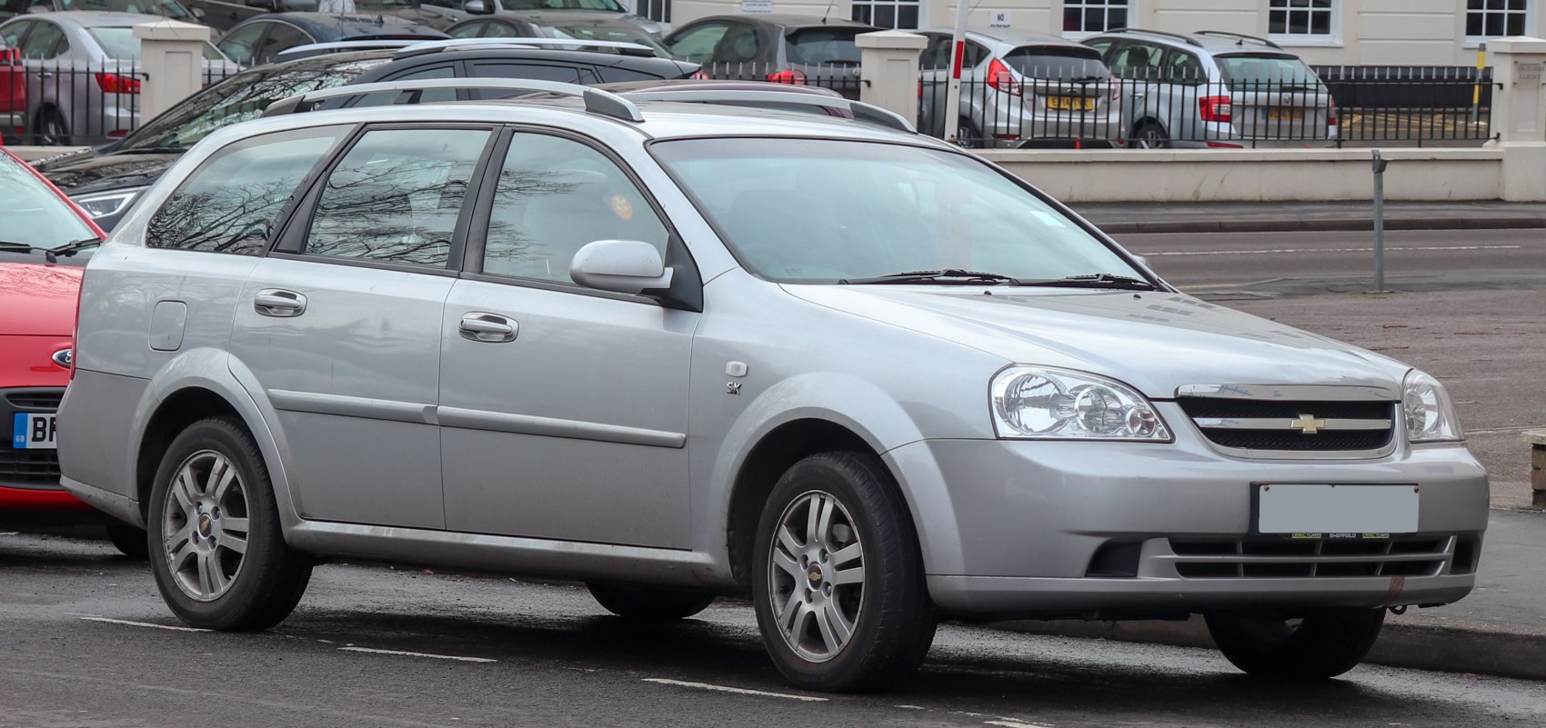 Silver station wagon with roof rails and alloy wheels