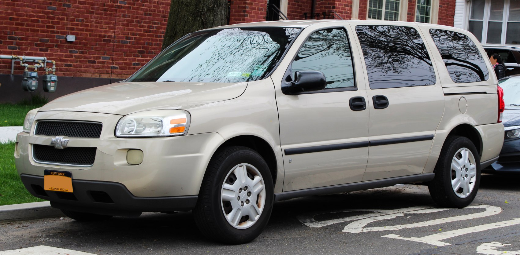 Minivan with sliding side doors and tinted large windows
