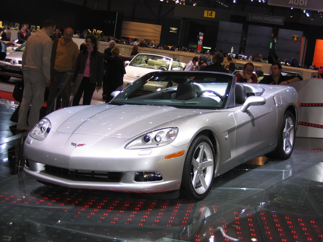Convertible sports car with modern headlights and alloy wheels