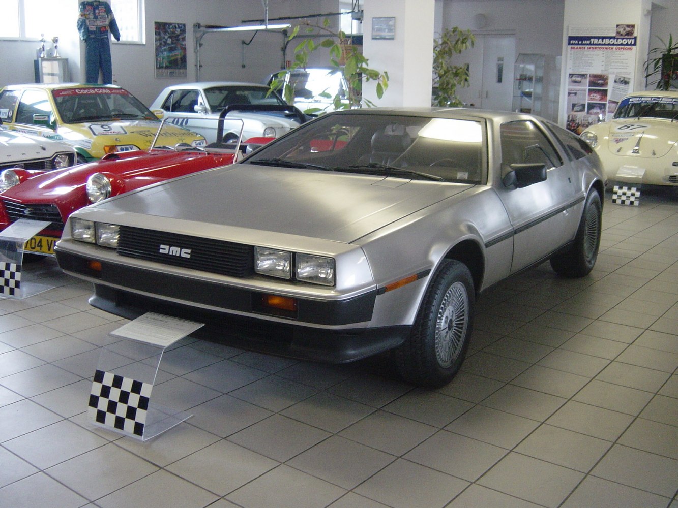 Stainless steel body and front grille of iconic retro sports car