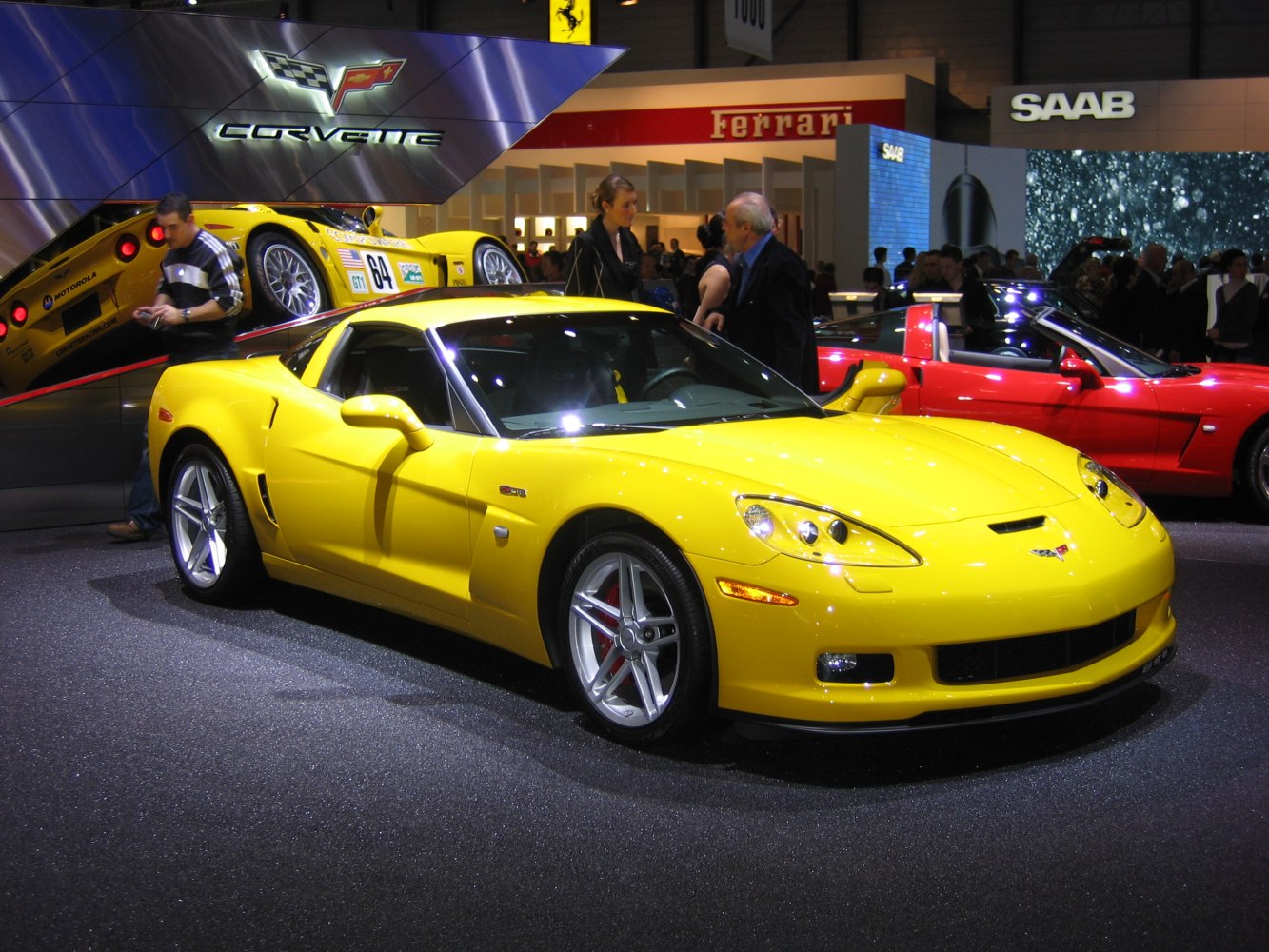 Yellow sports coupe with aerodynamic front and alloy wheels