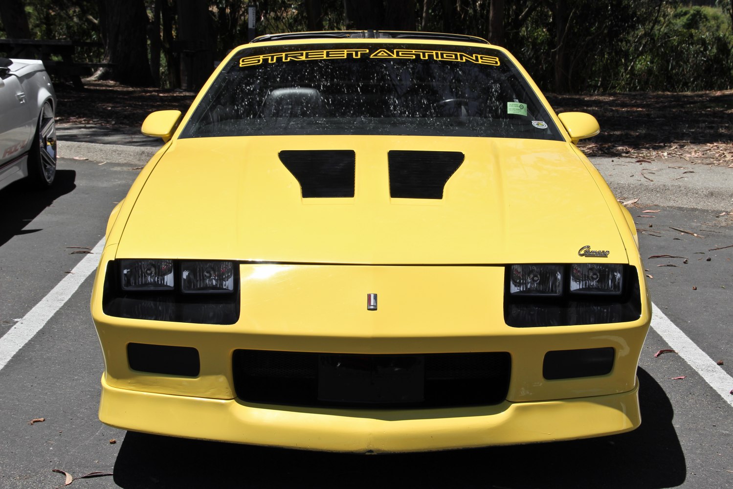 Front view with dual hood vents and pop-up headlights