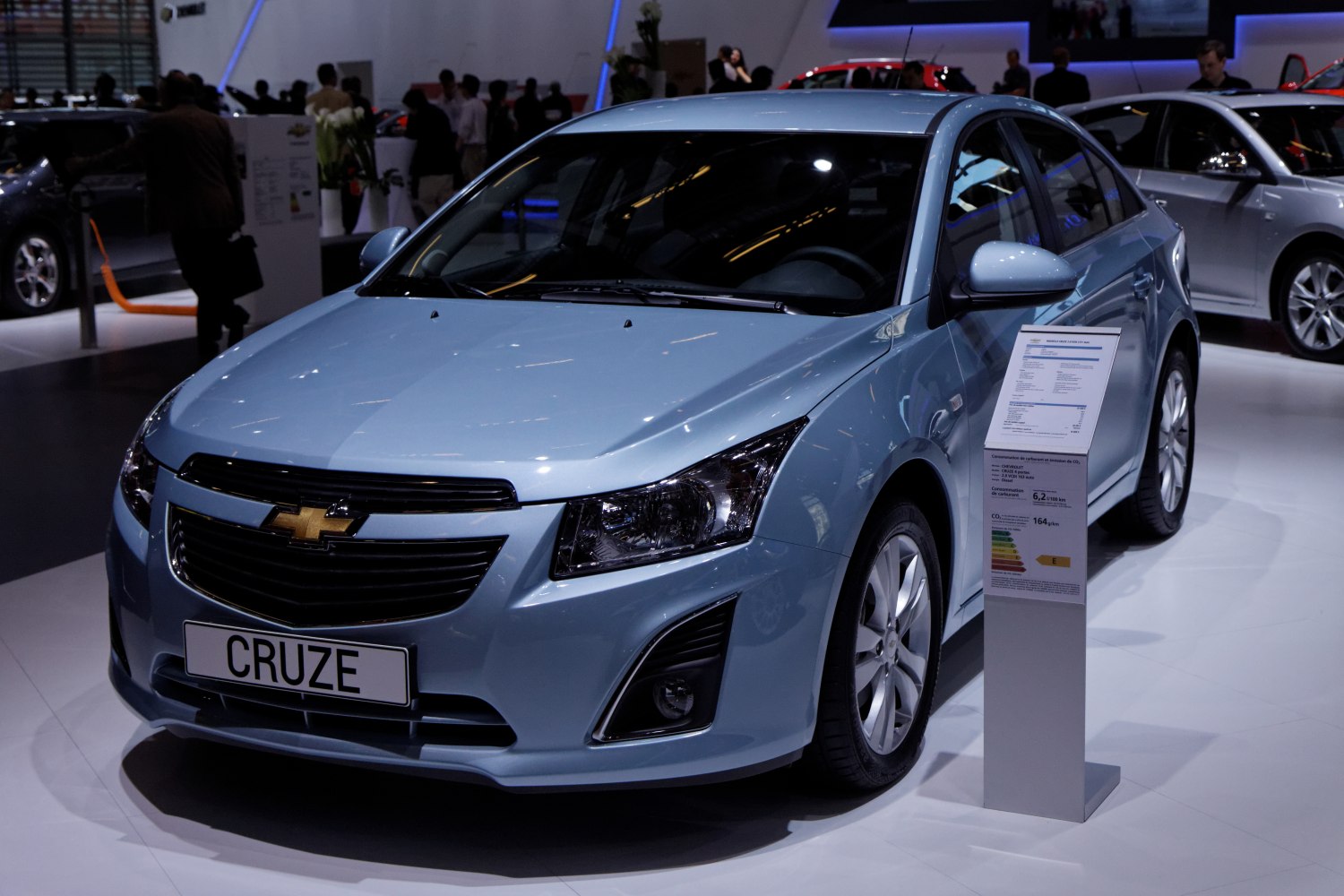Front view with grille and headlight design