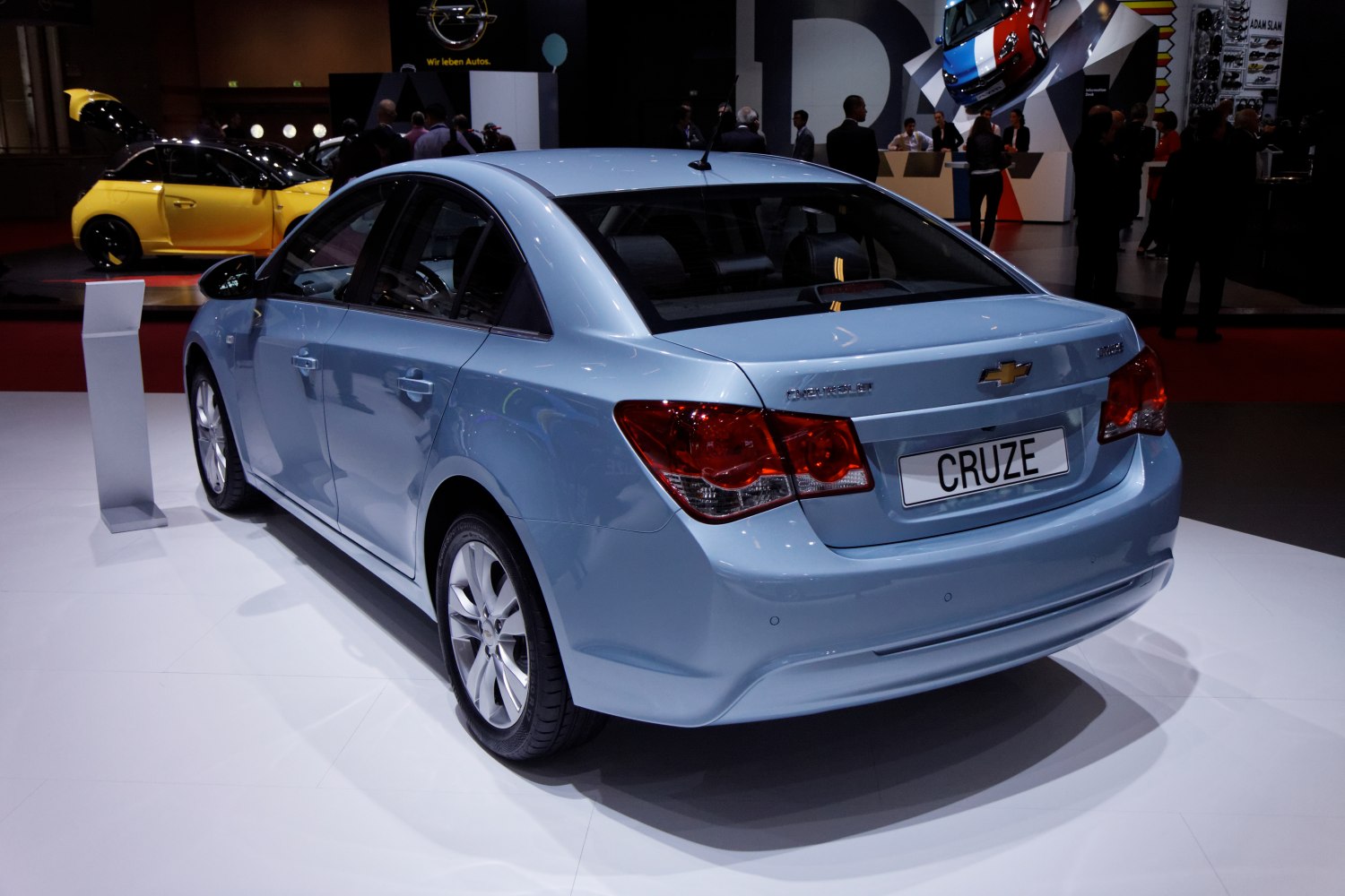 Rear view of facelifted sedan with distinct taillights