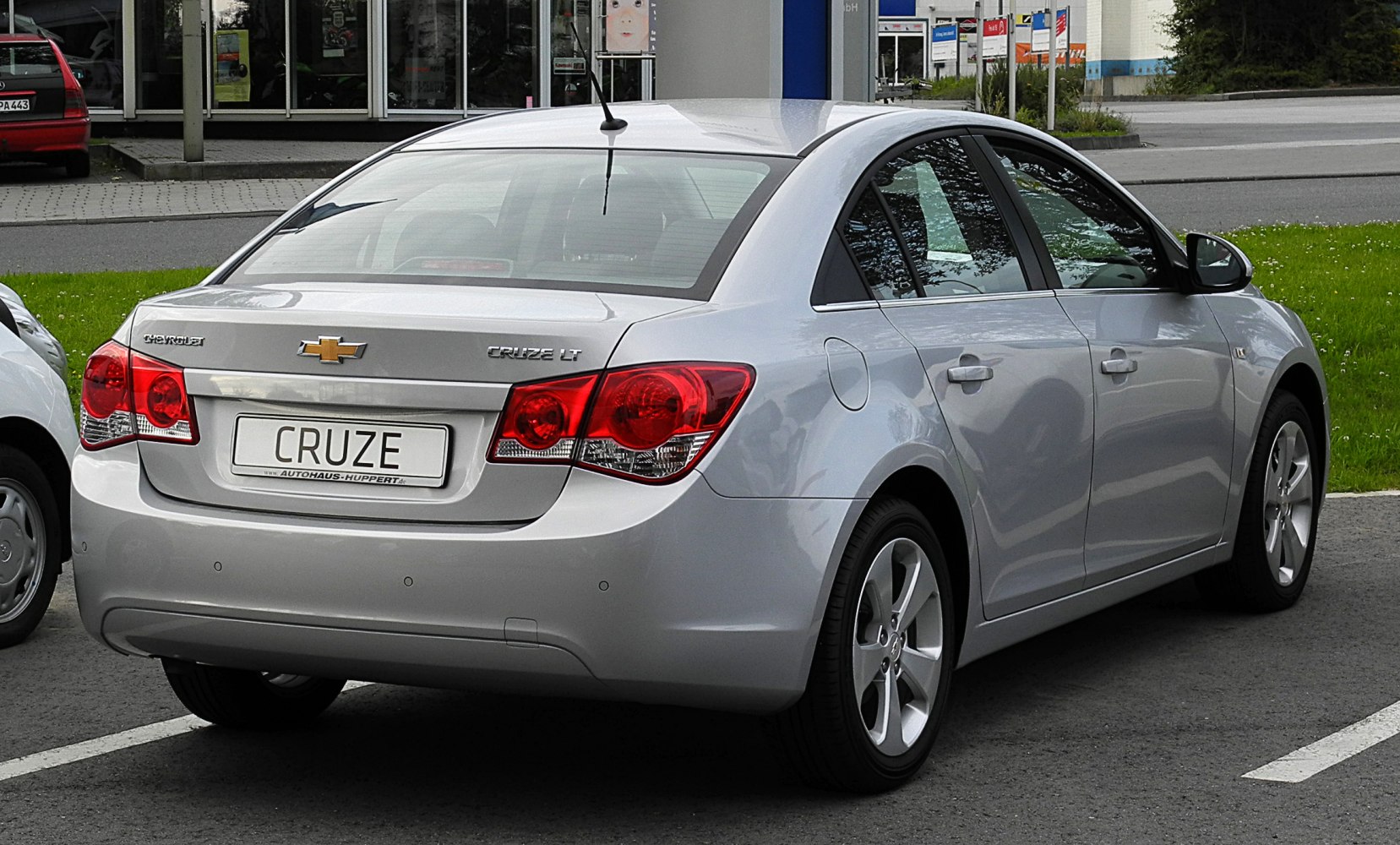 Rear view featuring taillights and sedan rear design