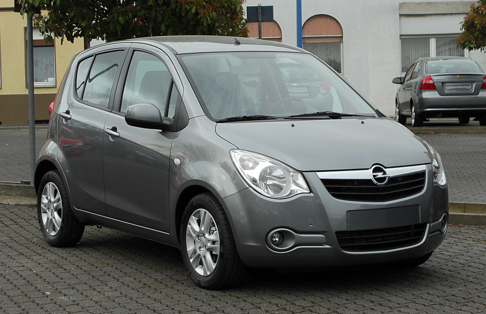 Front view of a compact hatchback with smooth curves and prominent headlights