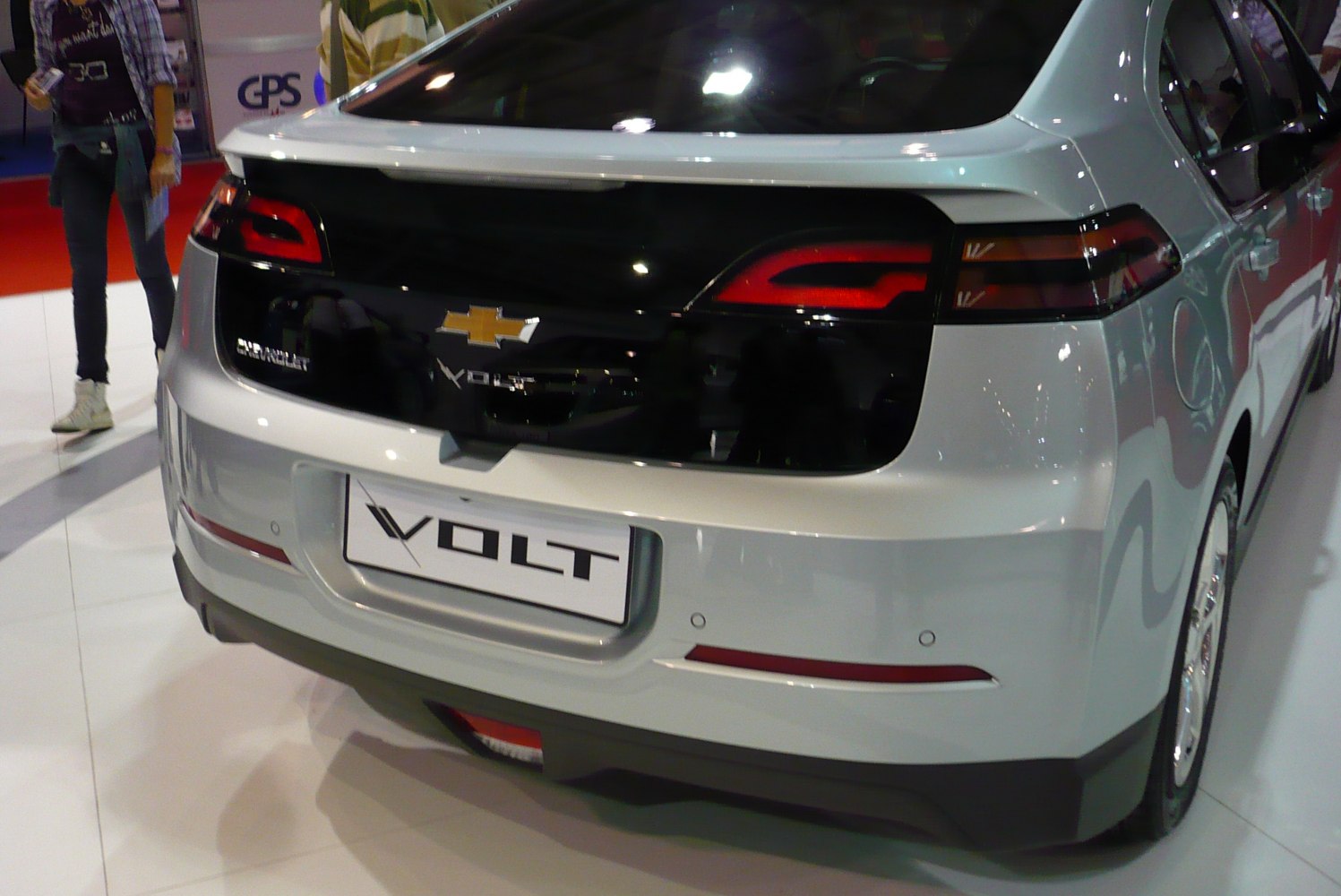 Rear hatch and distinct tail lights of a modern hatchback.