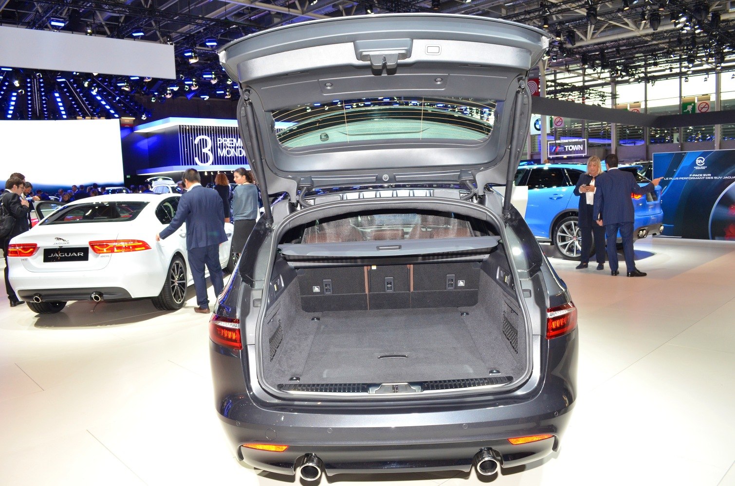 Open trunk with spacious cargo area in a station wagon