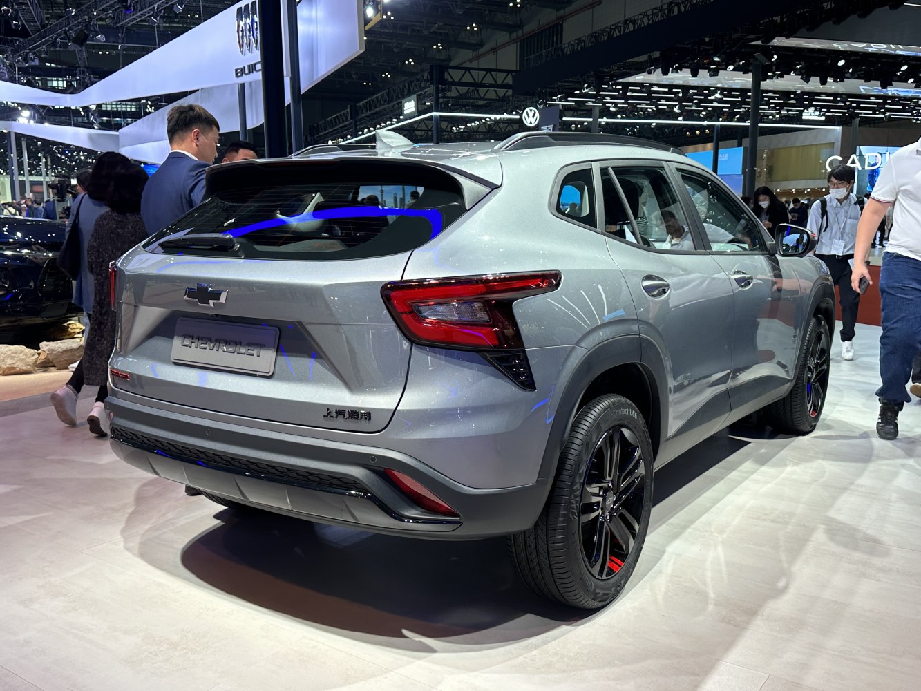 Rear view of a modern SUV with LED tail lights and alloy wheels